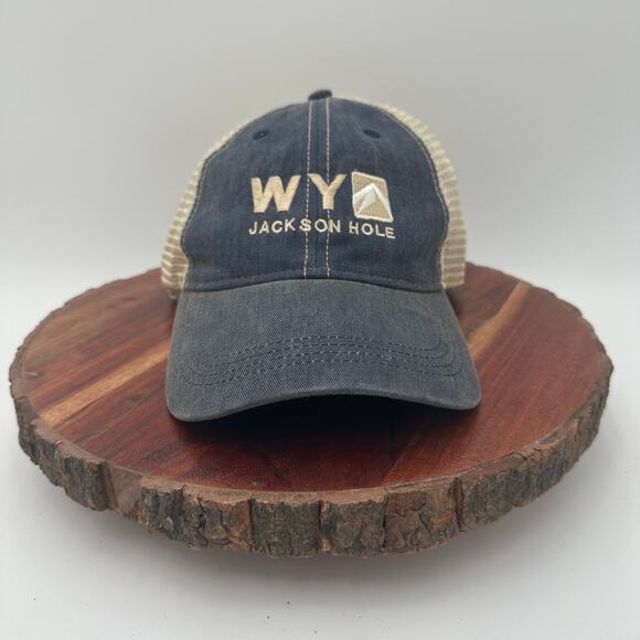 no brand Other - Jackson Hole Wyoming Trucker Baseball Strap Hat Gray Mesh One Size Teton VGUC